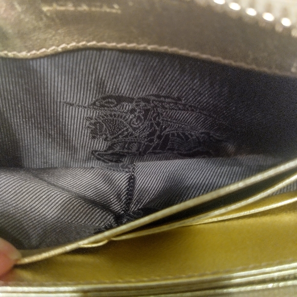 Burberry Gold Metallic Mesh Overlay Wallet - Picture 12 of 12
